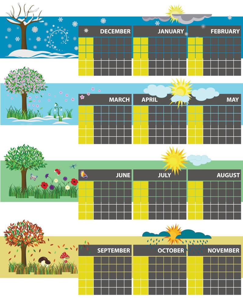 Calendário das Estações do Ano 2024